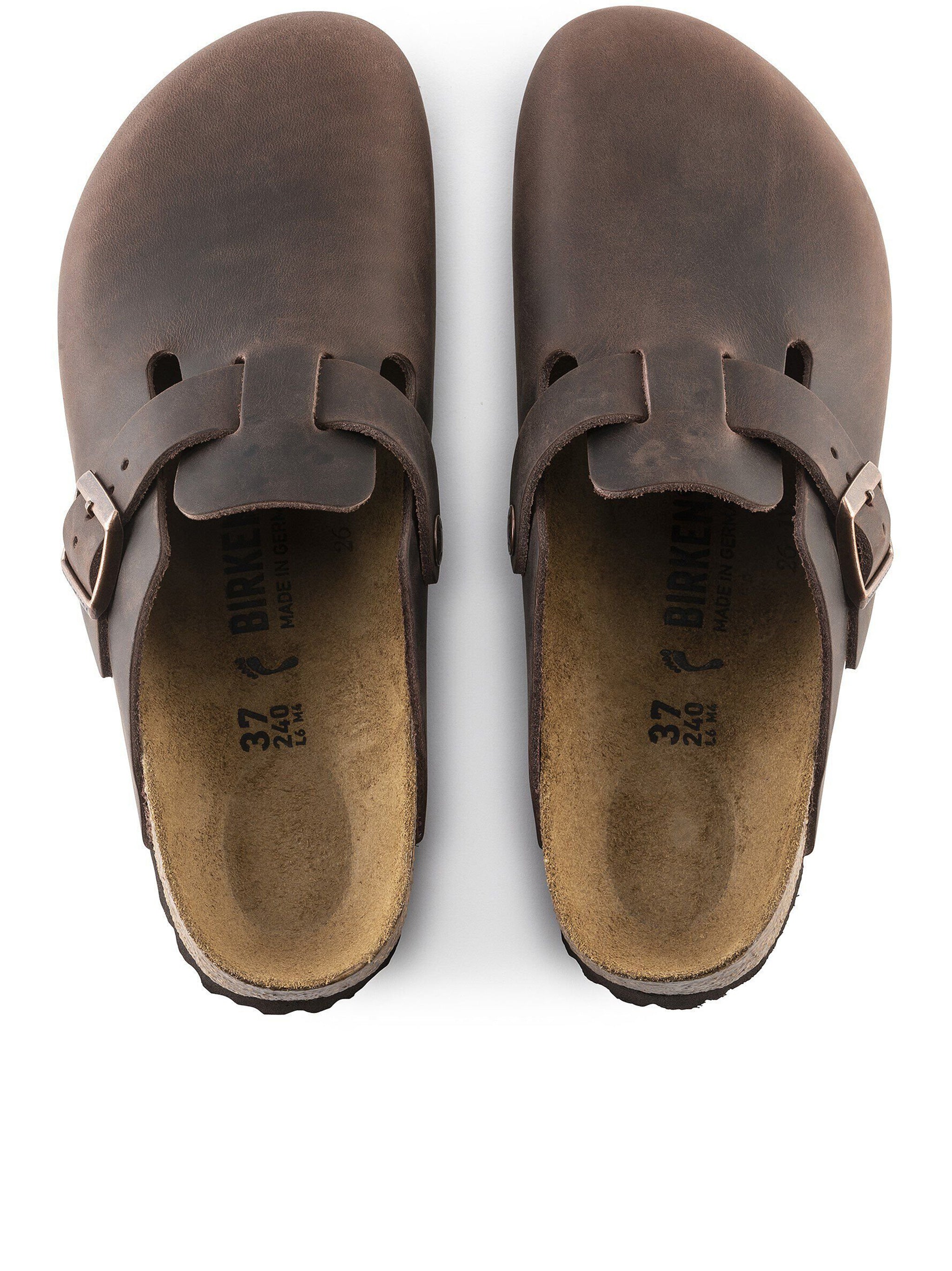 Boston Matte Brown Leather Clogs