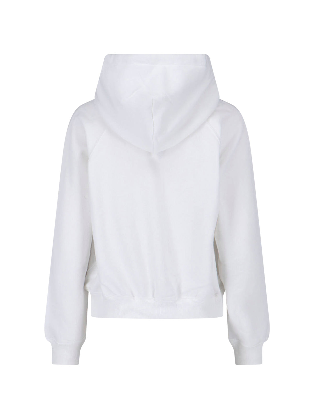 White Embroidered Logo Cropped Hoodie