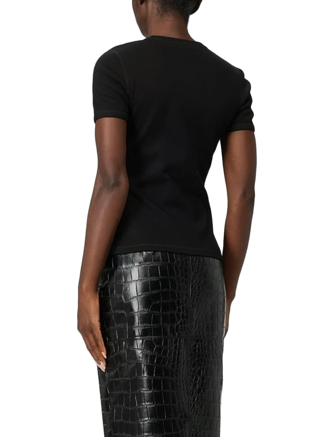 Fitted Ribbed Black Top