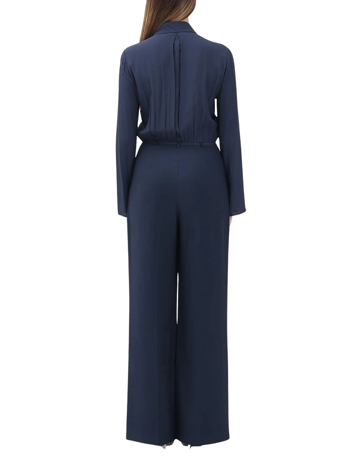 Blue Polyester Elastane Elegant Jumpsuit