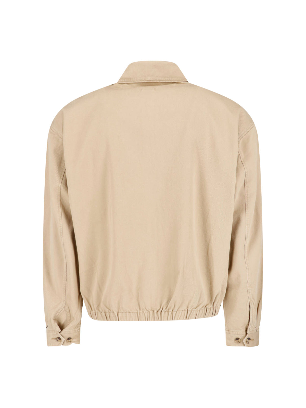 Neutral Cropped Zip Front Casual Jacket