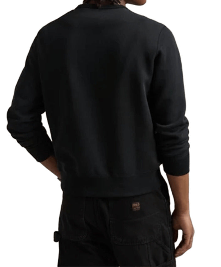 Black Sweatshirt with Ribbed Details