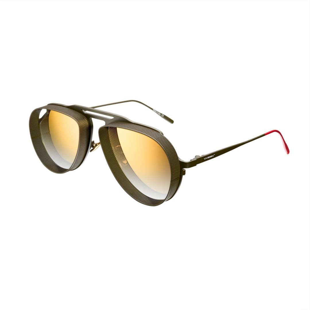 T-6 Aviator-Inspired Sunglasses with Textured Frame and Gradient Lenses