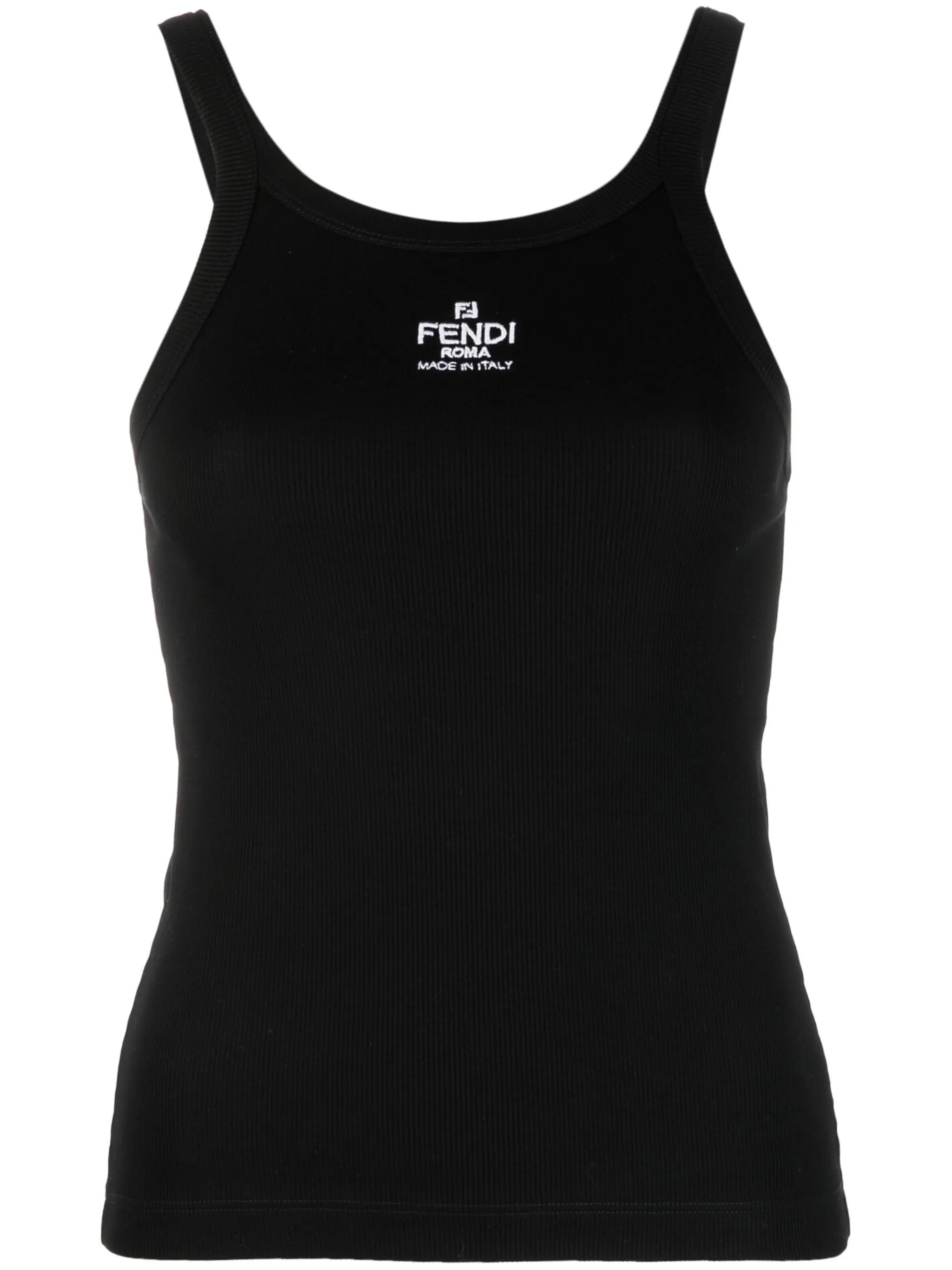 Ribbed Cotton Jersey Square Neck Tank