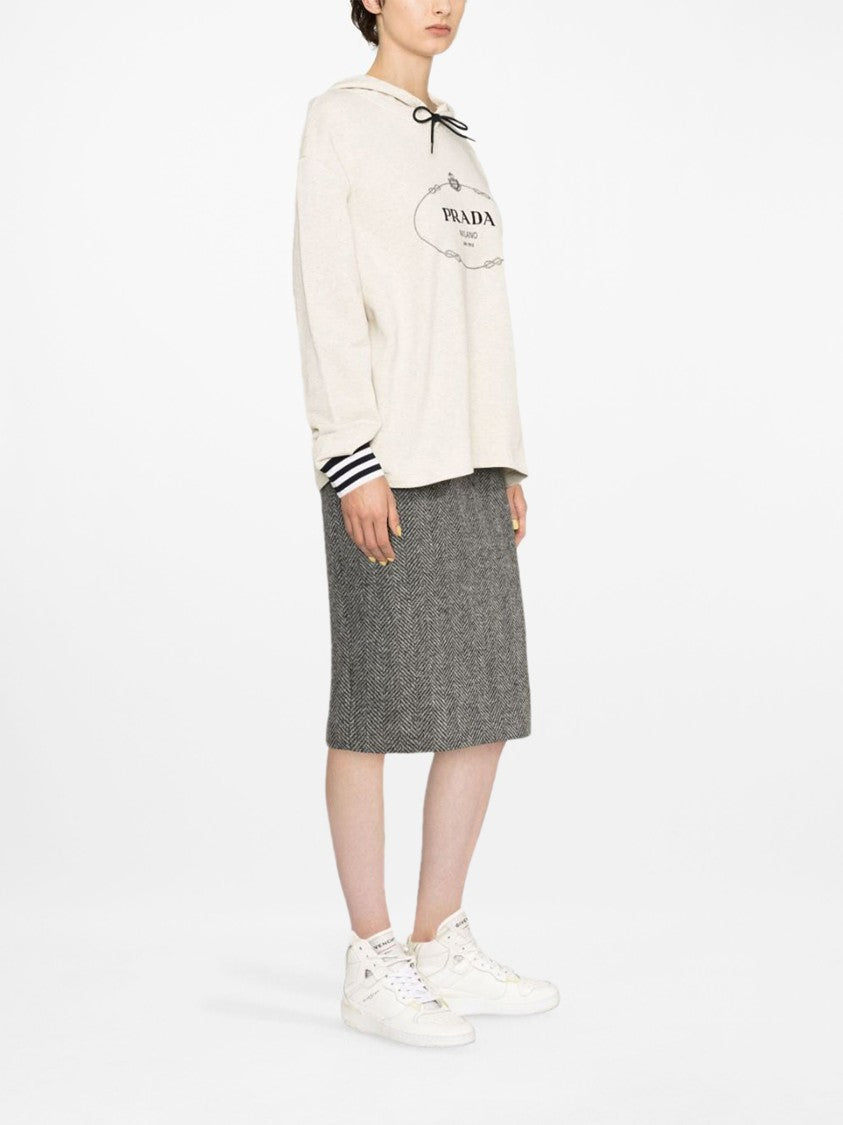 Relaxed Fit Hoodie With Signature Logo Print