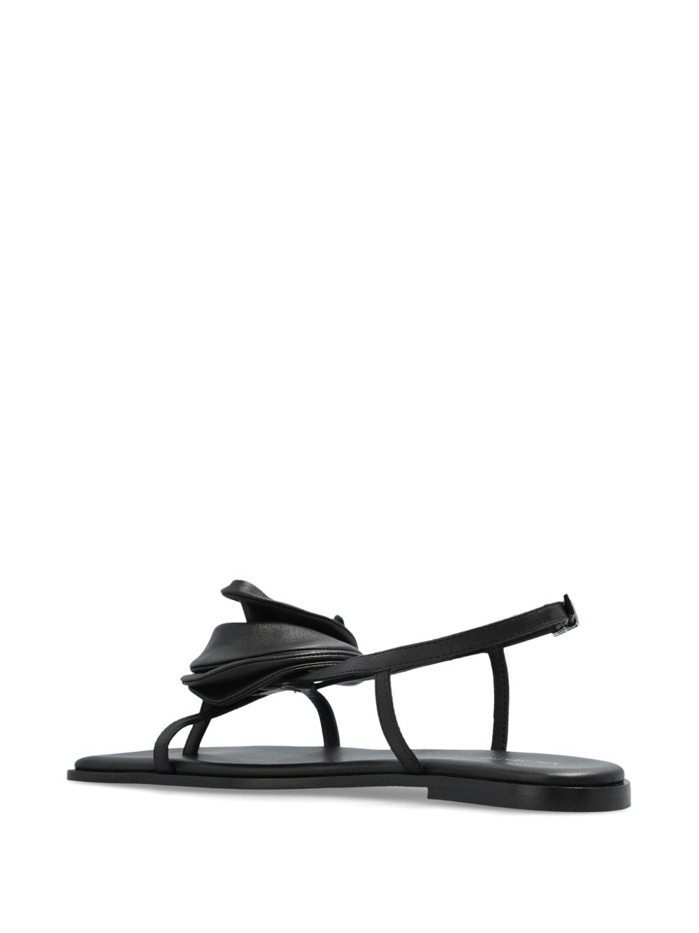 Buckle-Fastening Slingback Sandals with Floral Appliqué