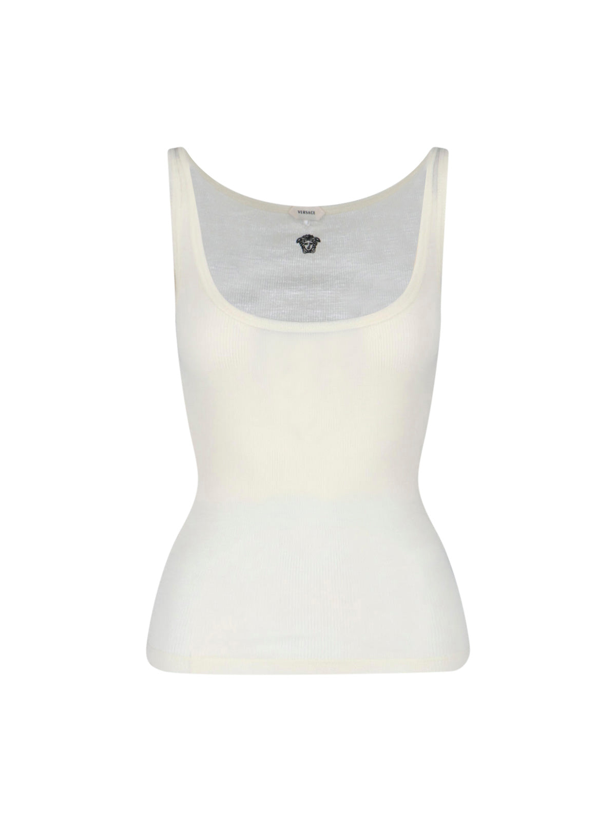 Cream Ribbed Medusa Wool Top