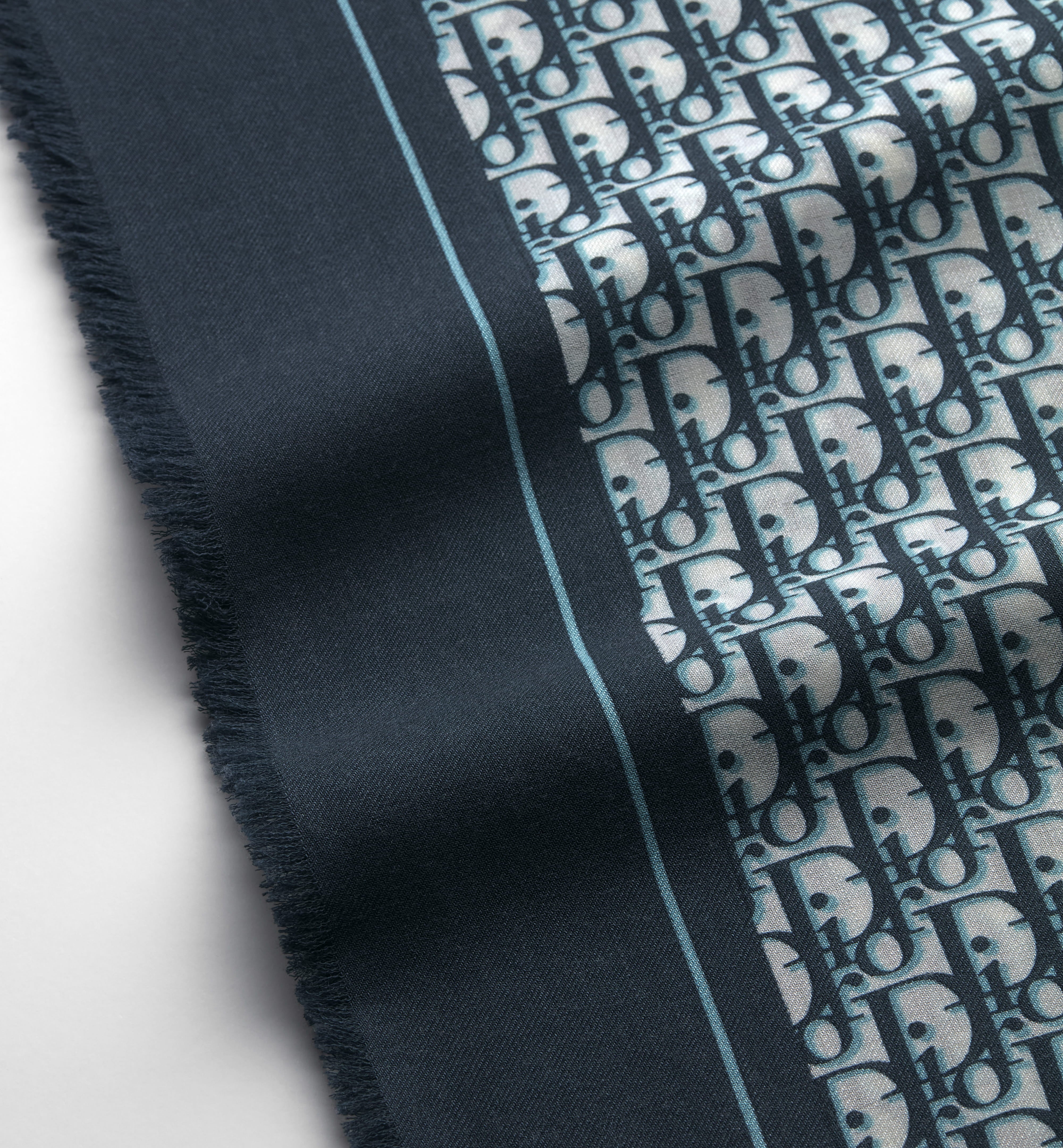 Square Monogram Scarf With Contrasting Edges