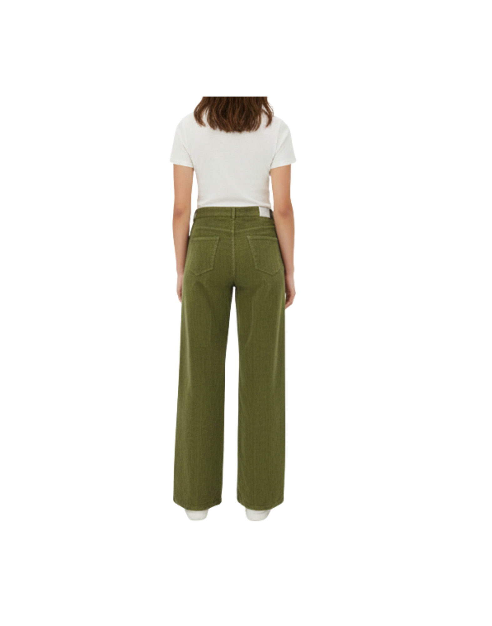 High-Waisted Ribbed Stretch Corduroy Trousers