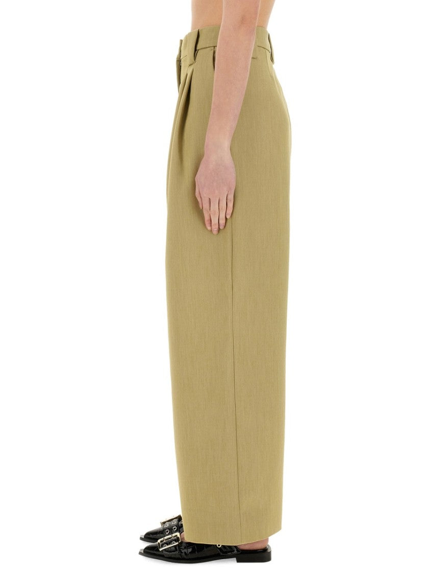 Mid-Waist Wide-Leg Suit Pants