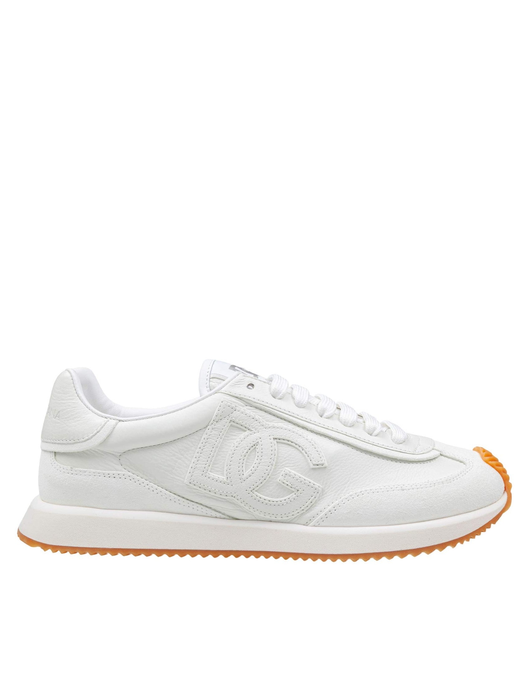 Leather And Suede Cushion Sneakers, White