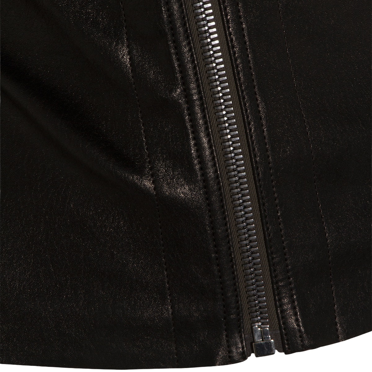 Fitted Asymmetrical Black Leather Jacket