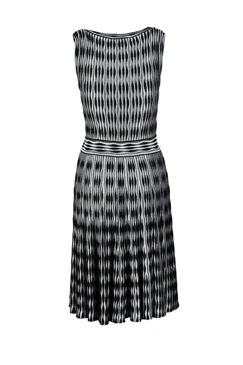 Knit Dress Viscose Polyester - Black/White