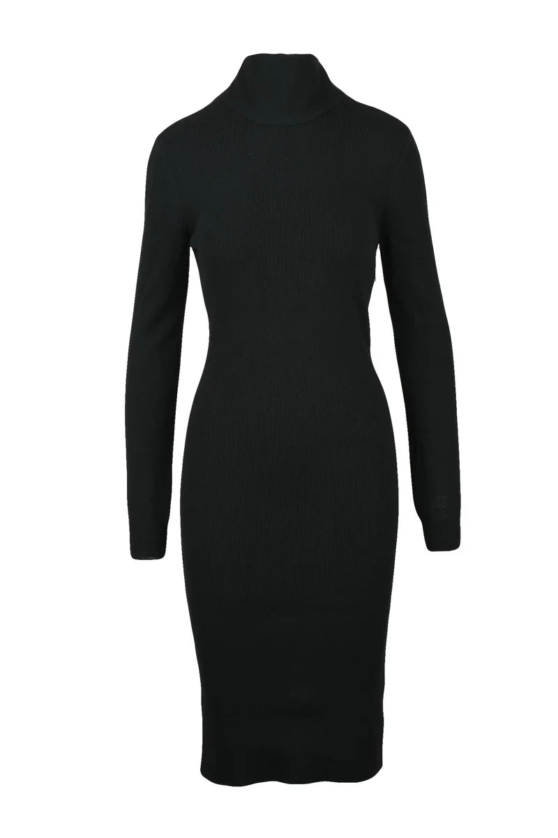 Fitted Knit Dress - Black