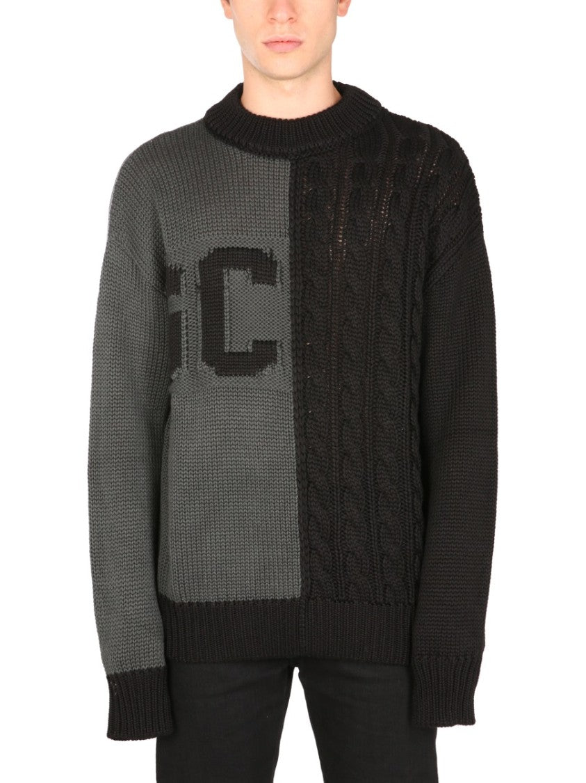 Crew Neck Two-Tone Sweater