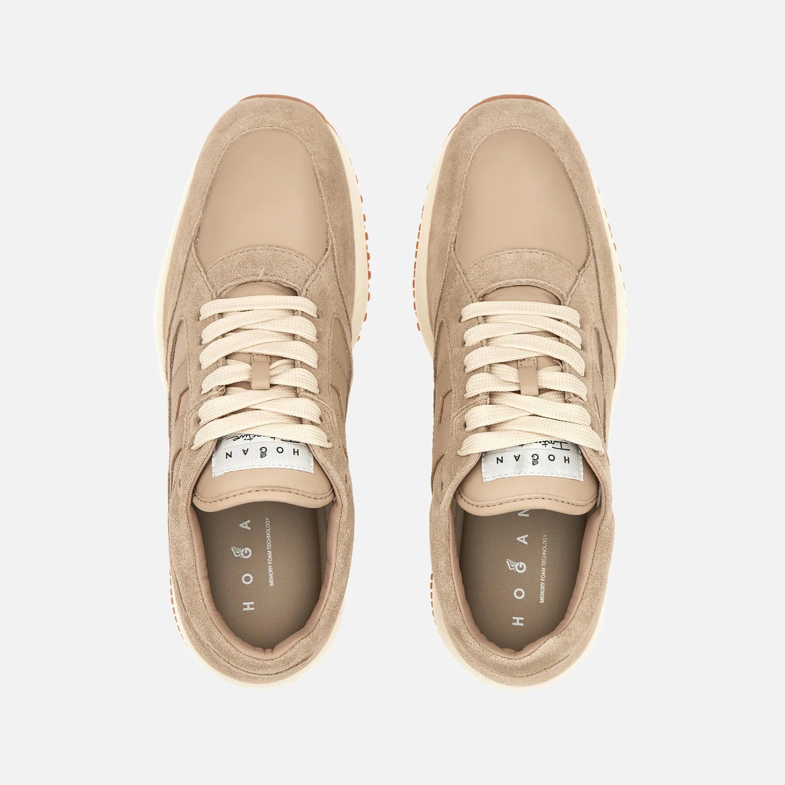 Beige Interactive H713 Lace-Up Sneakers