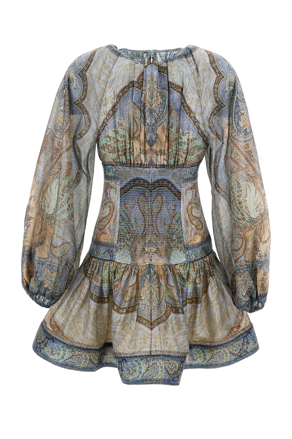 Cotton-Silk Mini Dress With Fitted Bodice