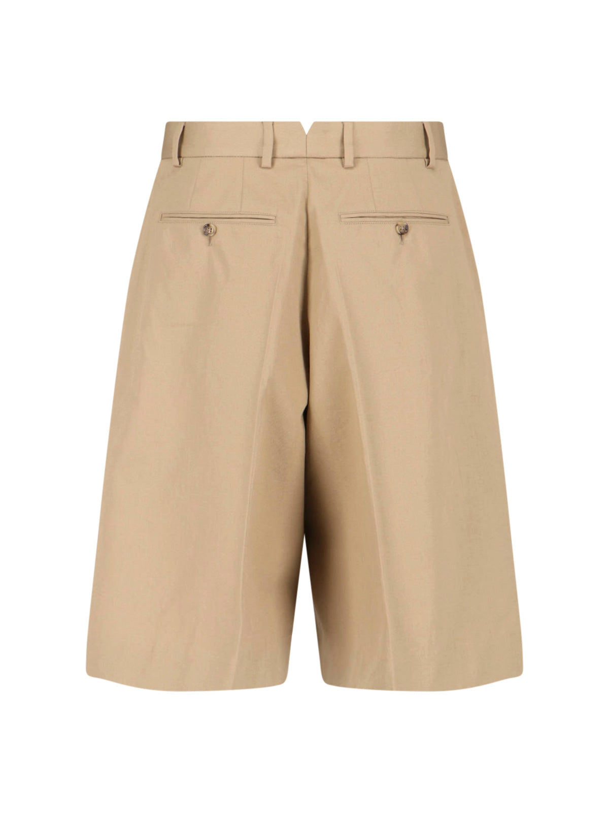 Cotton Bermuda Shorts – Beige