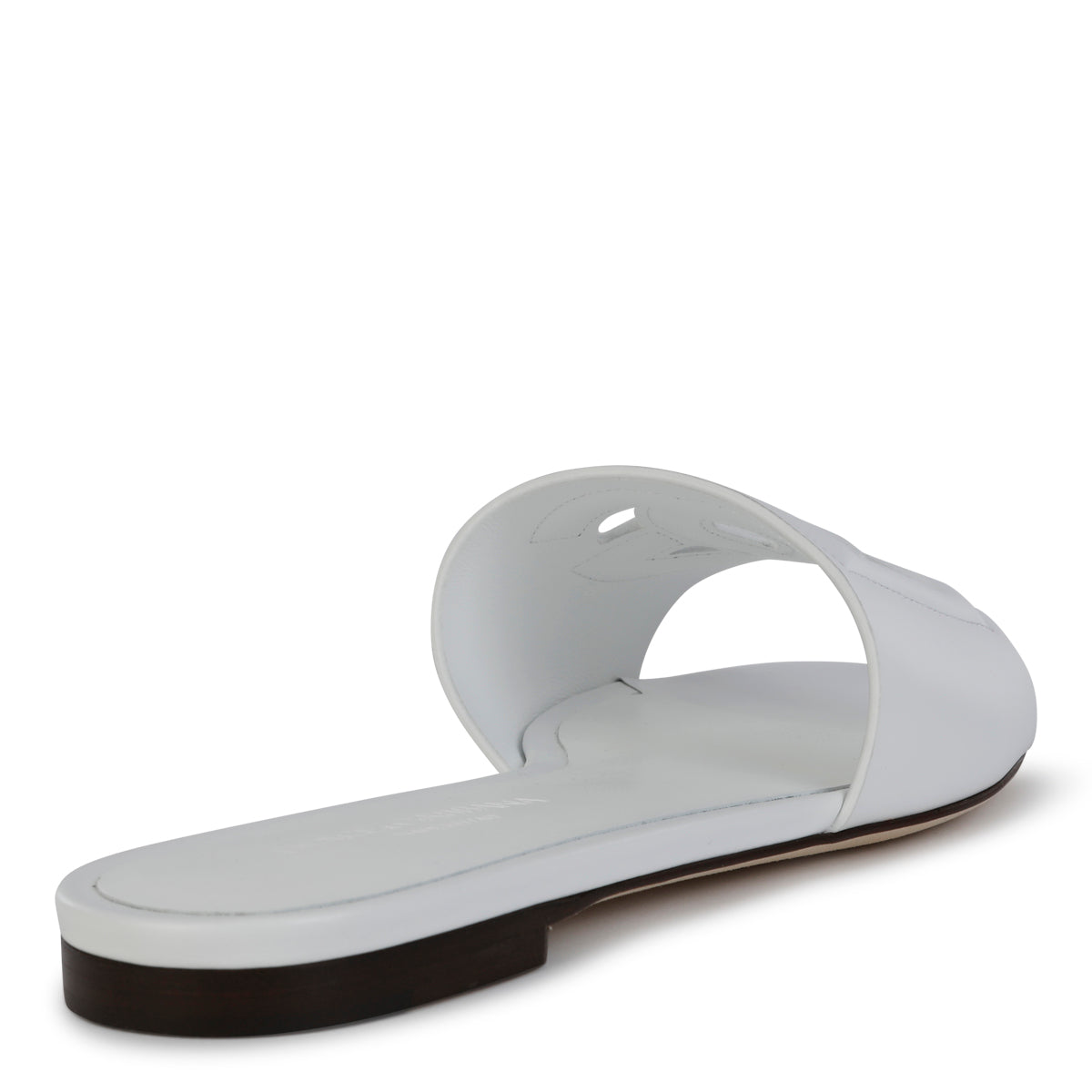 White Leather Dg Millennials Slides