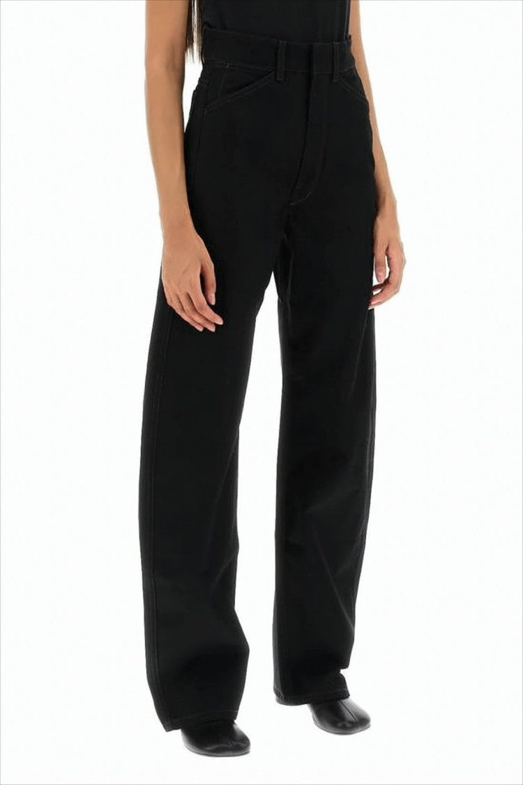 High-Waisted Straight-Leg Pants With Minimalist Design