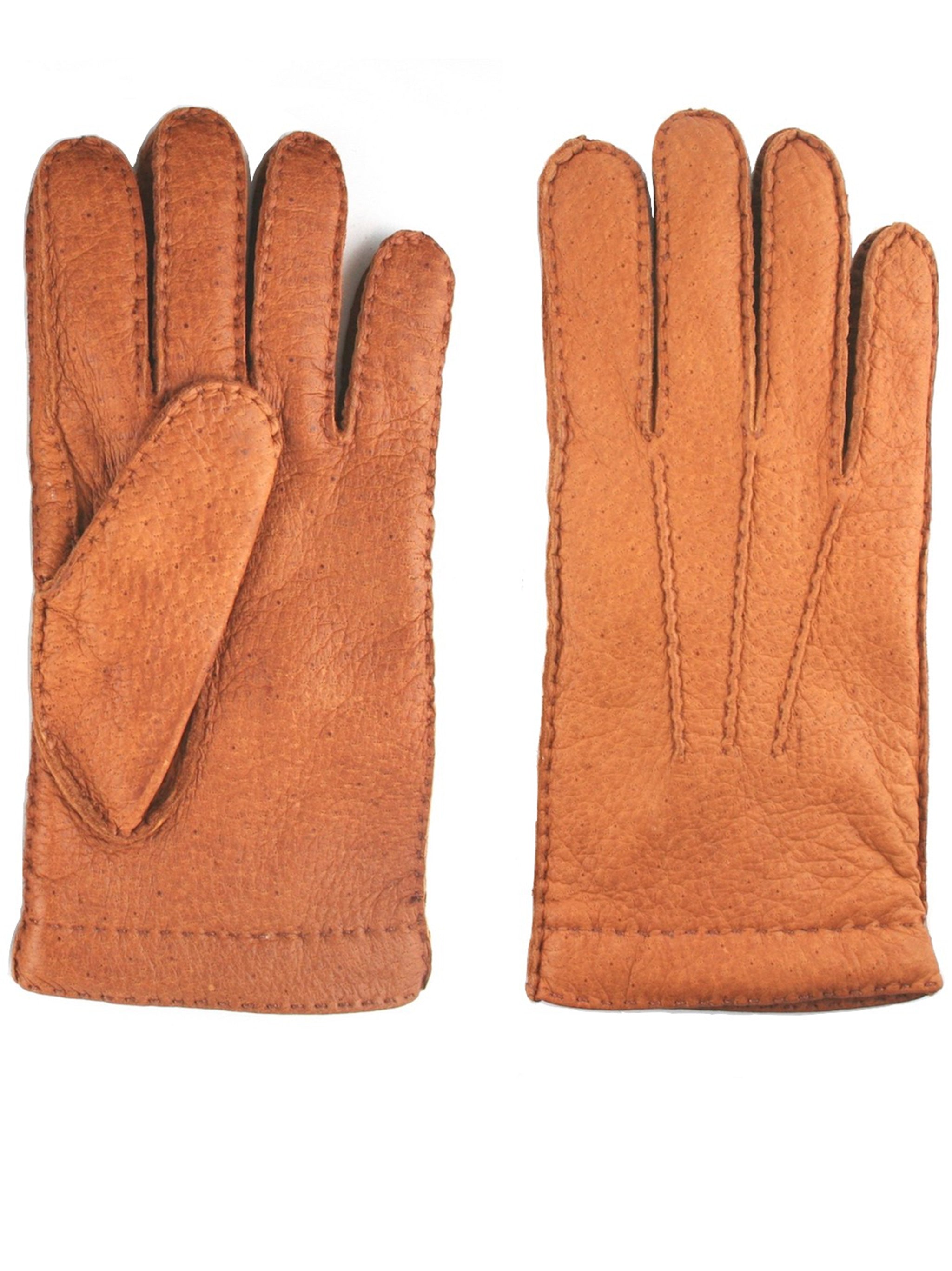 Brown Peccary Cash Textured Gloves