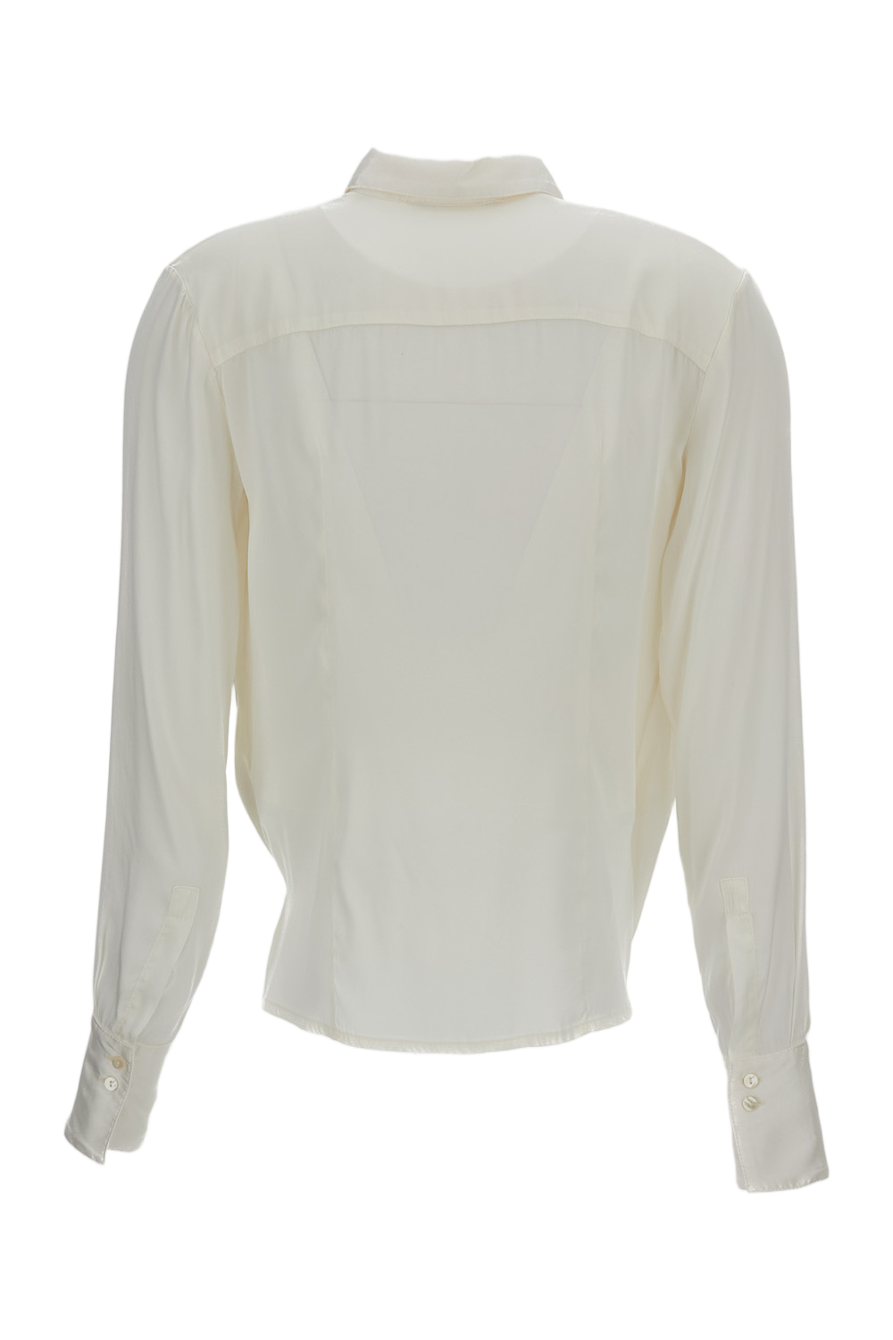 Wrap-Style White Blouse with Draped Front