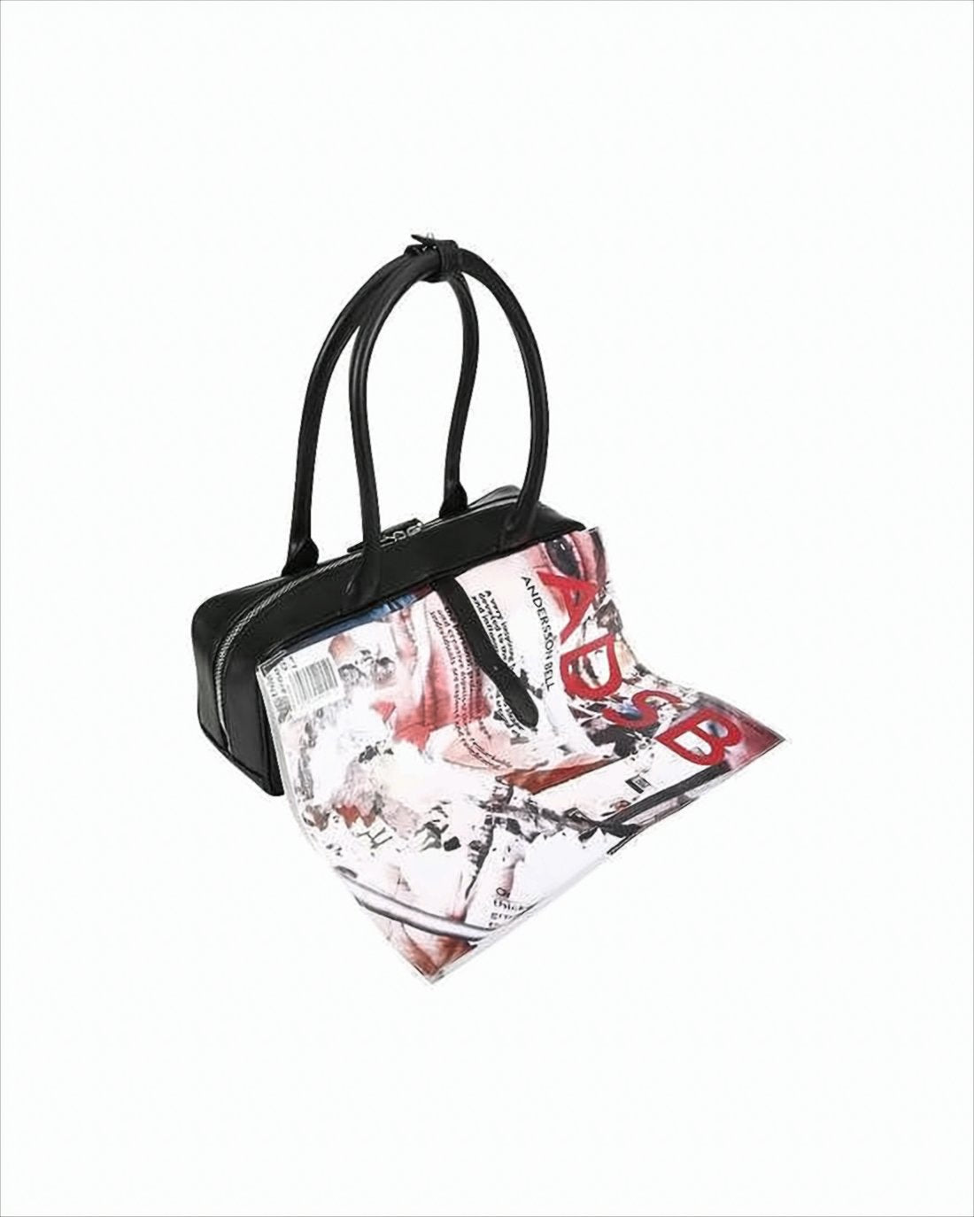 Contemporary Shoulder Bag with Graphic Print Flap