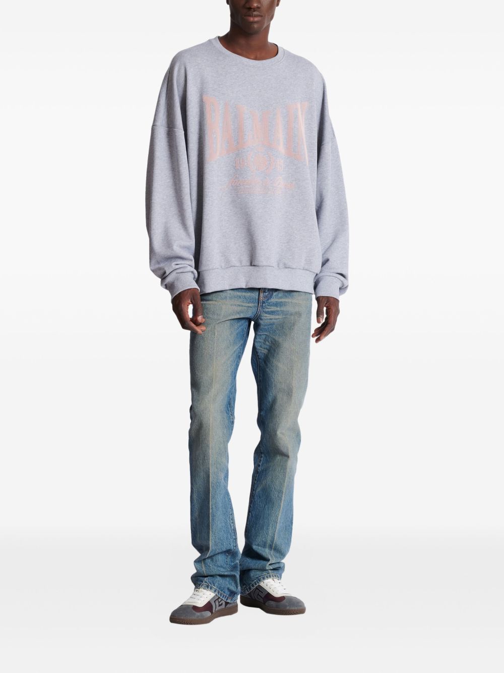 Grey Silk and Nylon Blend Oversized Sweater