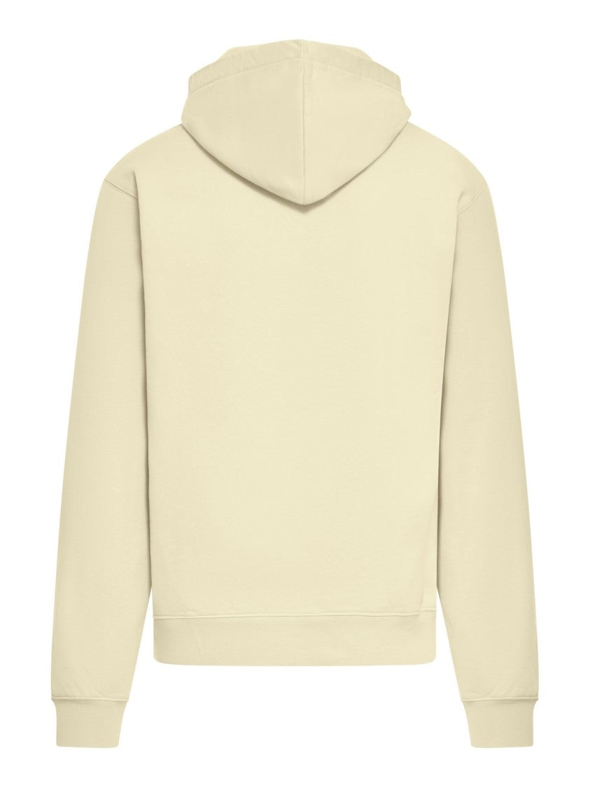 Minimalist Light Beige Hoodie with Subtle Branding