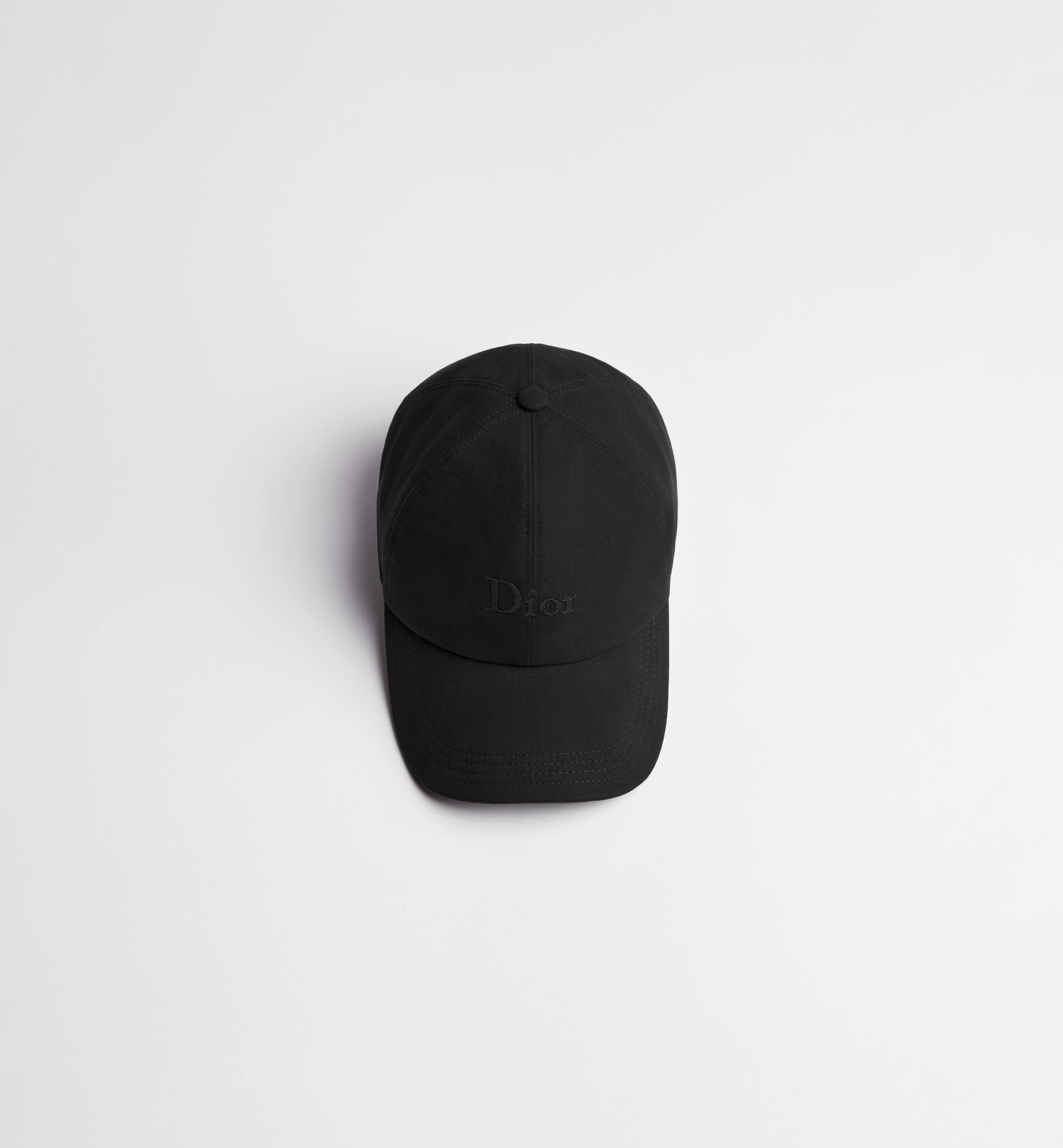 Curved Brim Black Baseball Cap With Tonal Embroidery