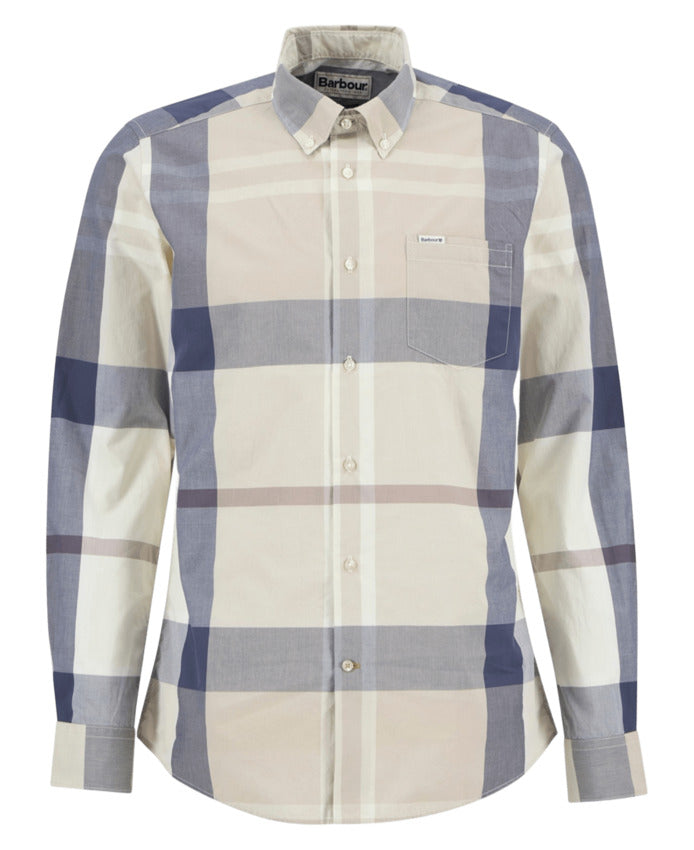Tailored Fit Shirt with Large-Scale Tartan Pattern