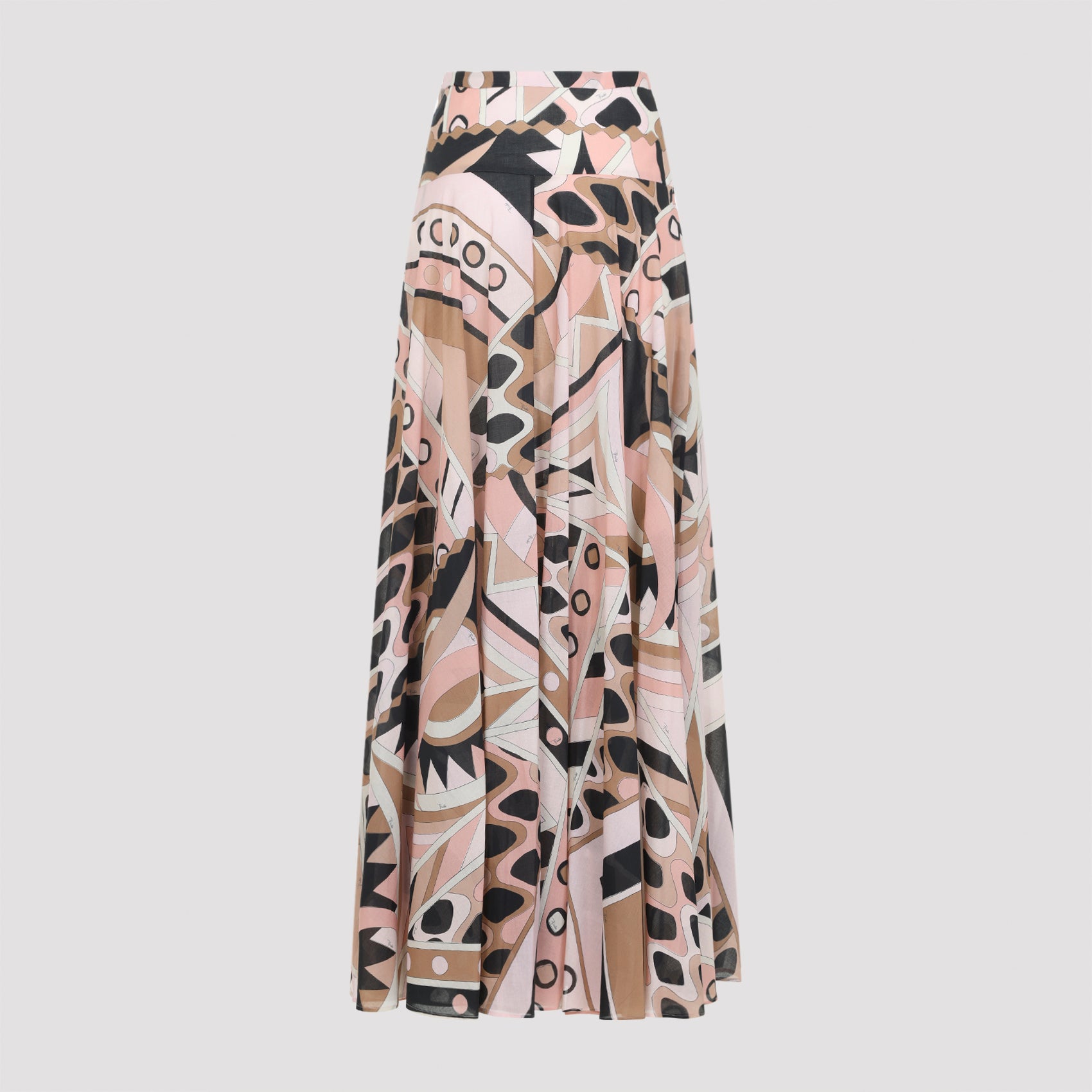 Long Multicolor Geometric Print Maxi Skirt