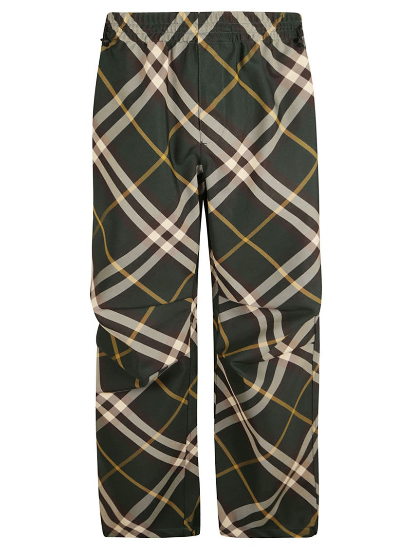 Plaid Trousers With Comfort Elastic Waistband