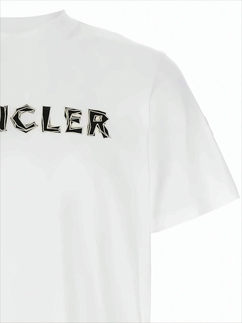 Short-Sleeve White Cotton T-Shirt With Bold Logo