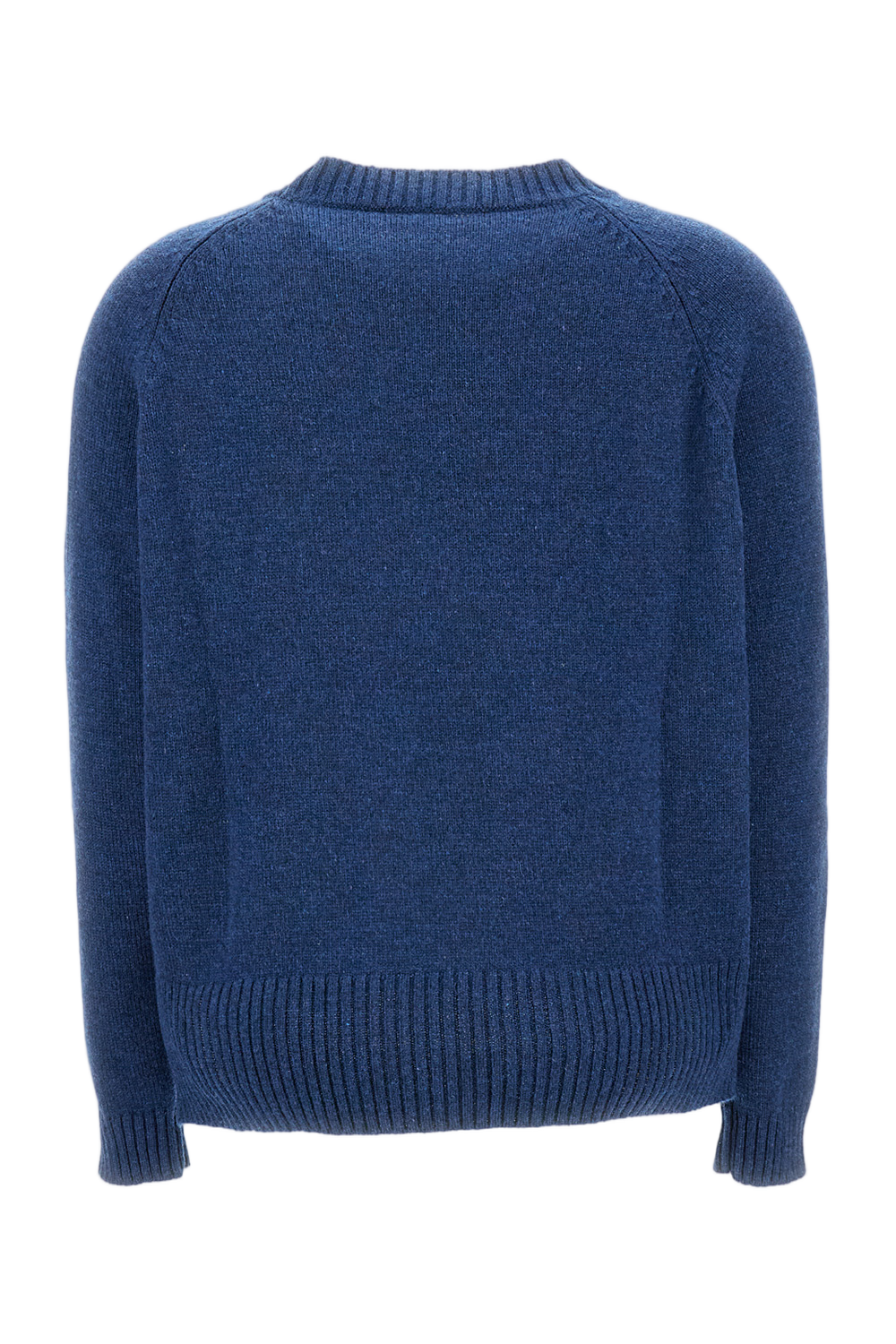 Ribbed Trim Crew Neck Cashmere Sweater