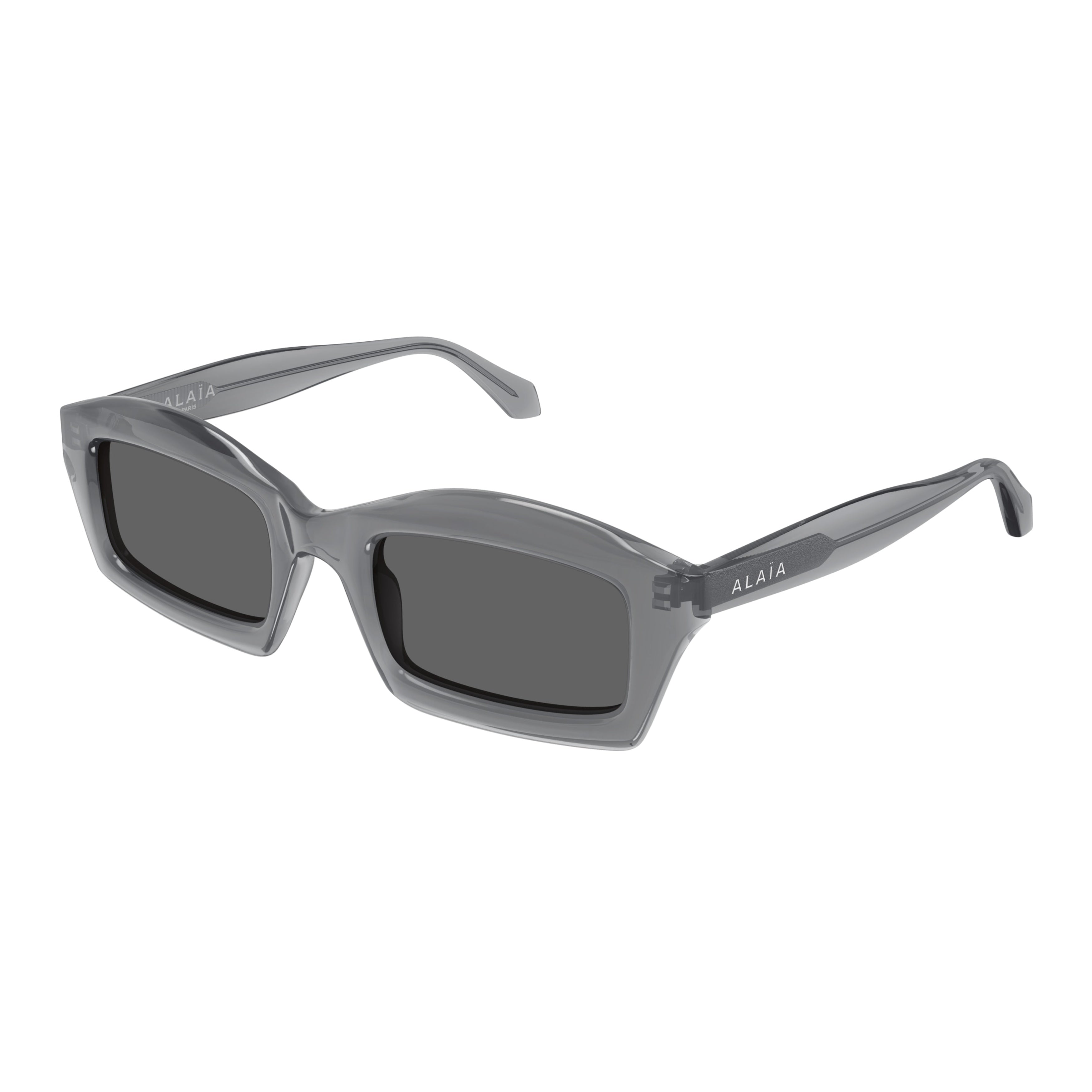 Aa0089s Rectangular Frame Sunglasses in Translucent Smoky Grey