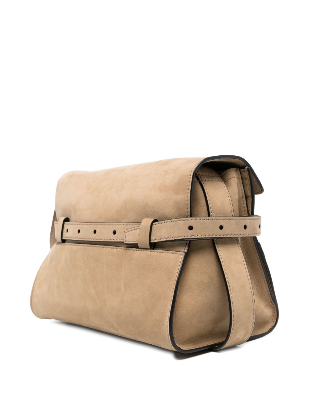 Rectangular Beige Silk And Nylon Shoulder Bag