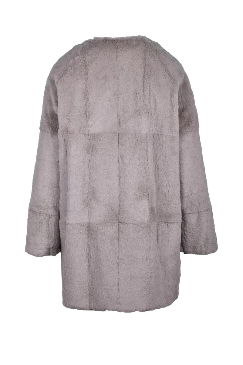 Leather Coat - Grey