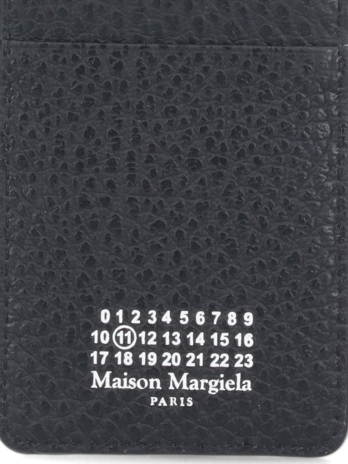 Compact Textured Black Wallet With Signature Logo