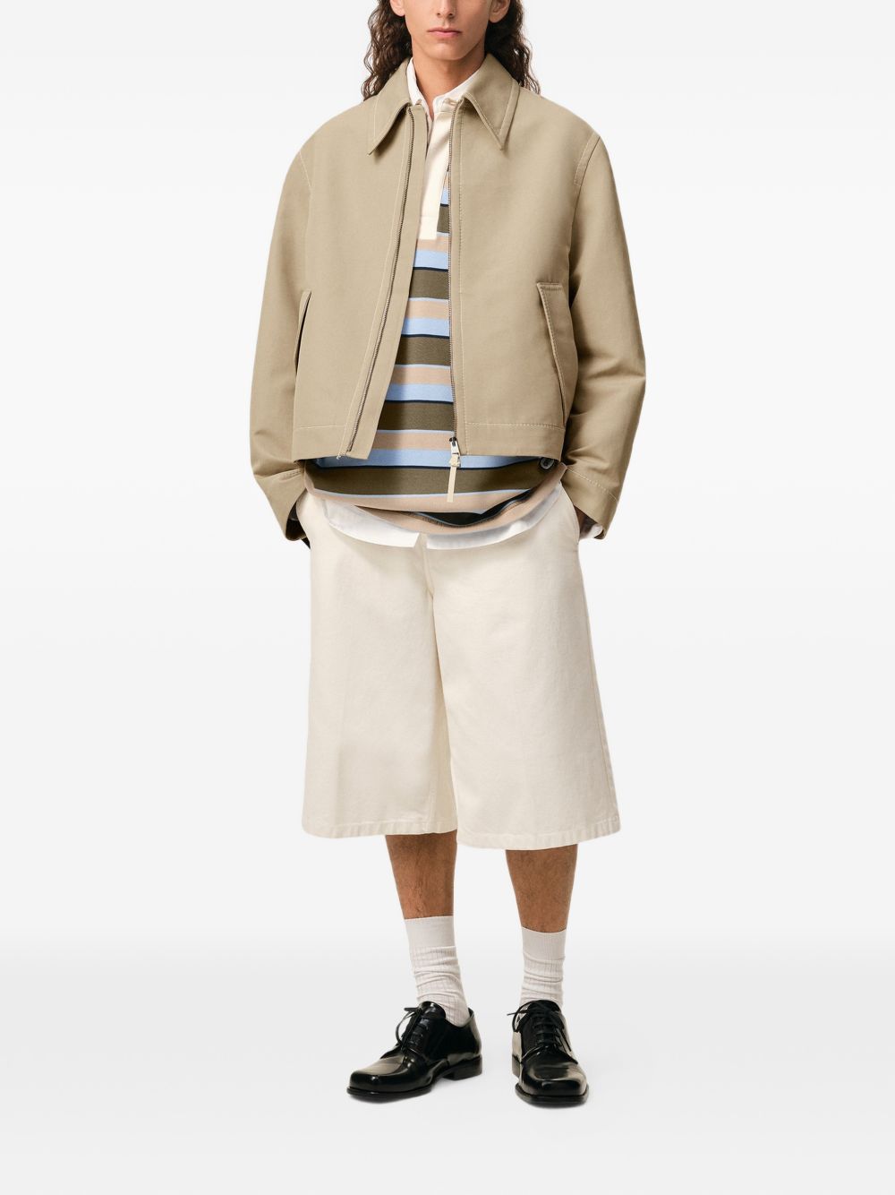 Beige Cotton Utility Jacket