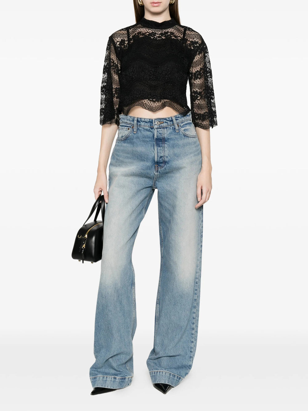 Macramé Blouse with 3/4 Sleeves