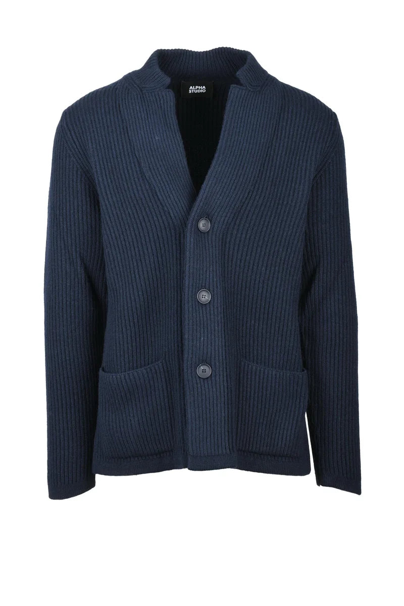 Notched Lapel Jacket - Midnight Blue