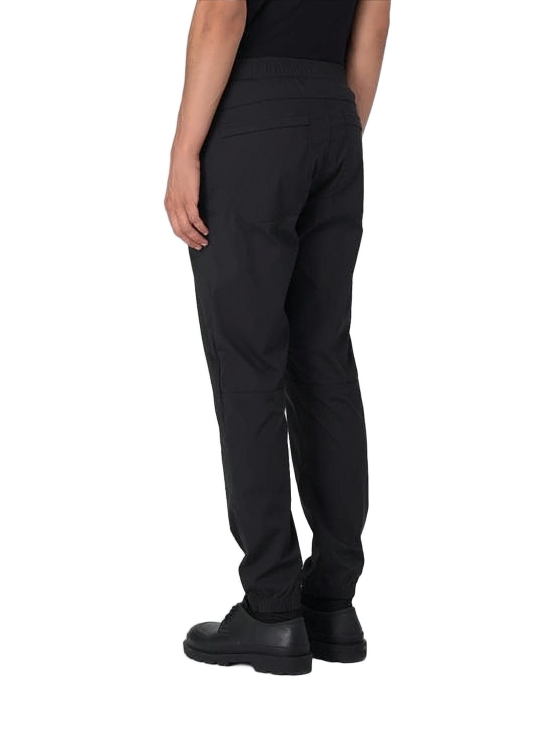 Relaxed-Fit Black Straight Pants with Drawstring Waist