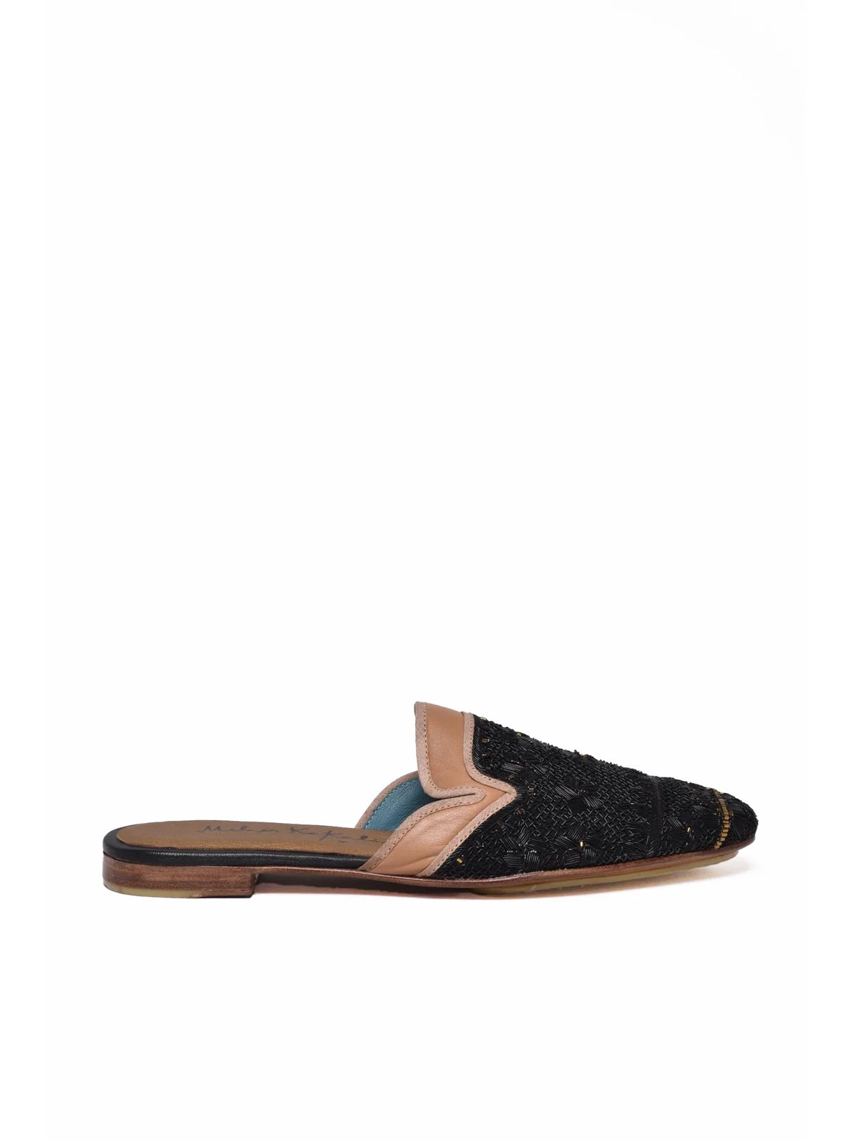 Black Queen Paraty Leather Slipper Sabot
