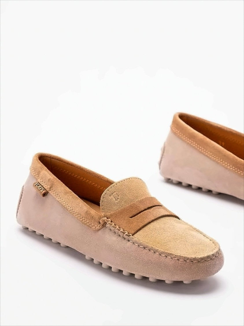 Suede Loafers with Classic Moccasin Silhouette and Penny Strap