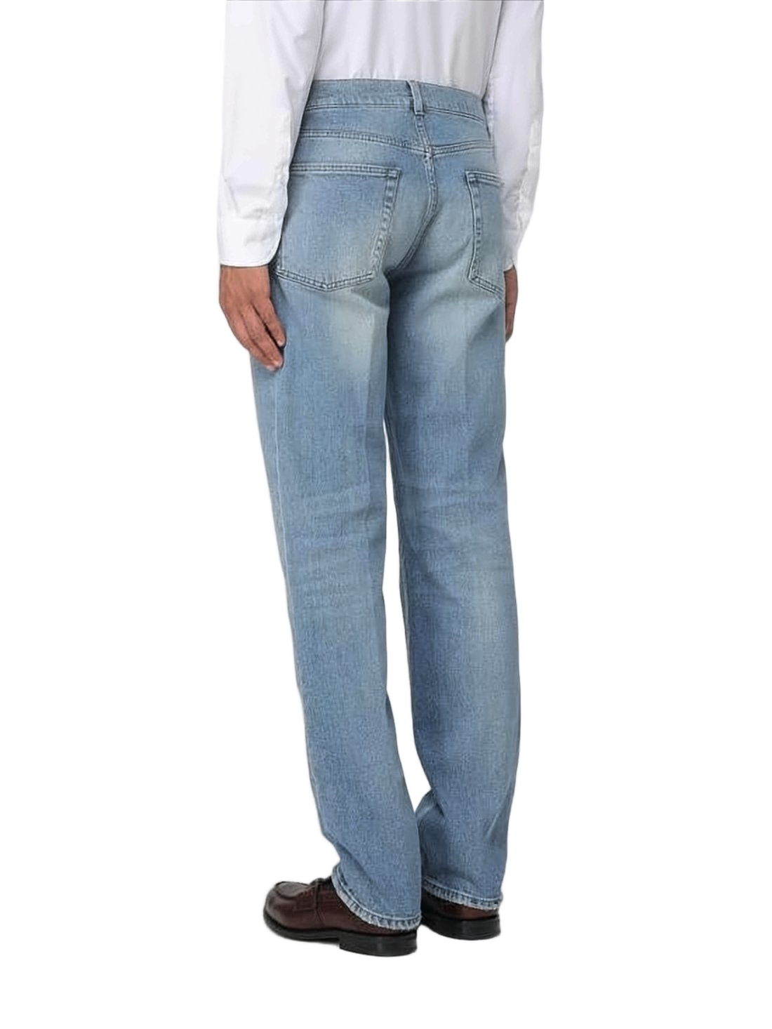 Classic Straight-Leg Denim Trousers with Light Wash