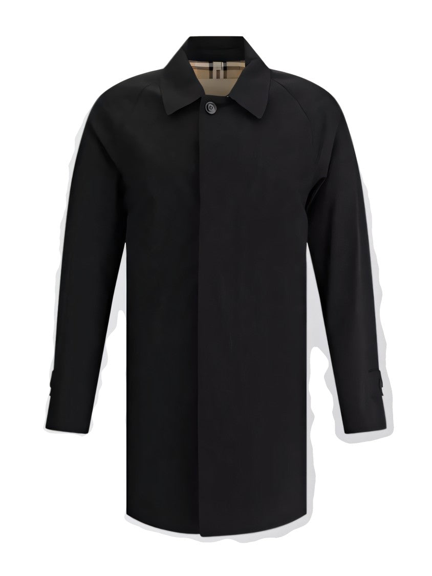 Black Cotton Cape with Classic Collar