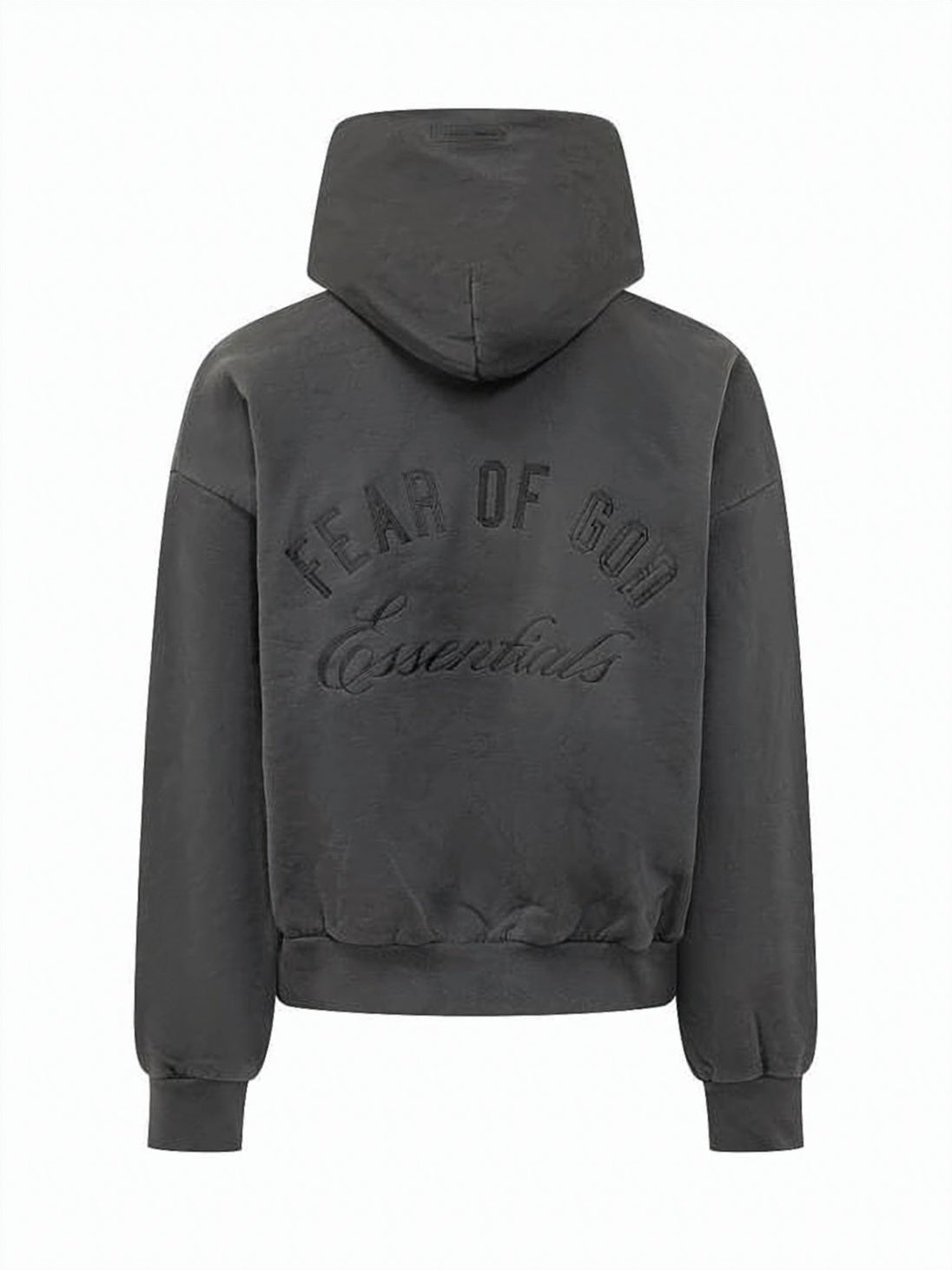 Cropped Boxy Hooded Sweatshirt with Embossed Logo