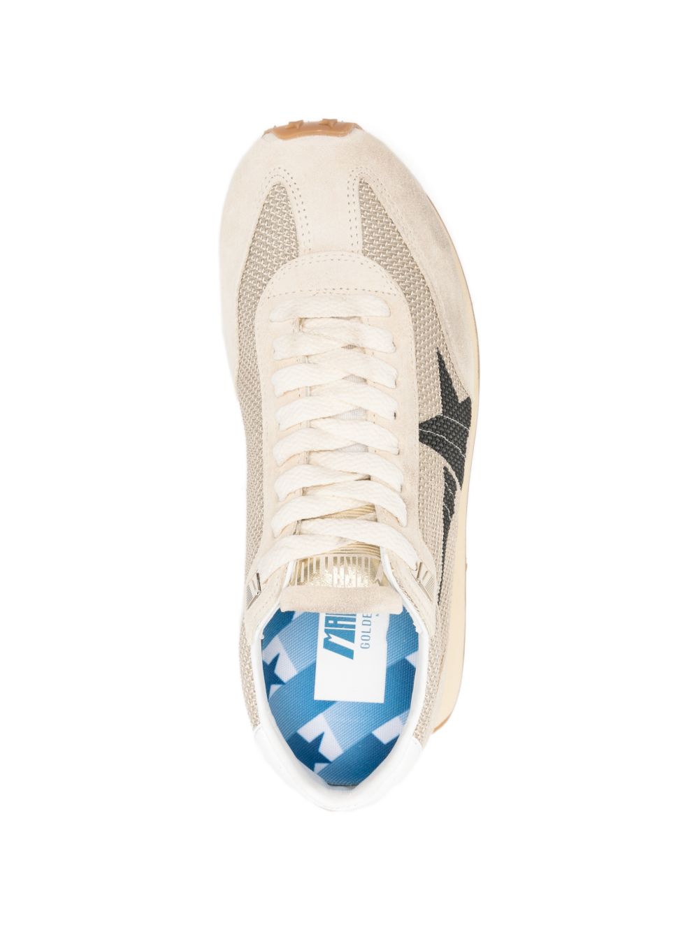 Textured Mesh Sneakers With Bold Star Graphic