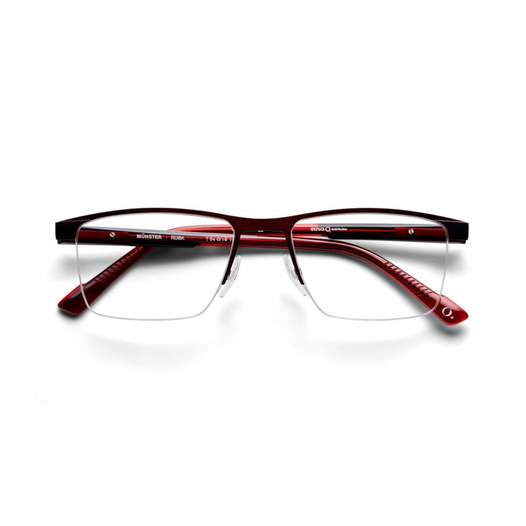 Munster Semi-Rimless Eyeglasses with Bold Metal Frame